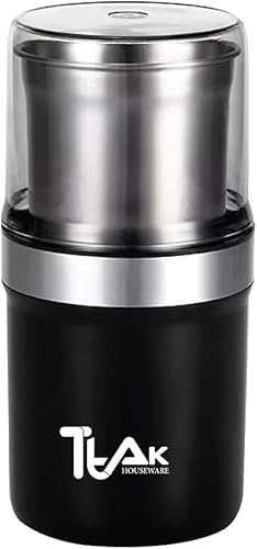 Molinillo de café eléctrico, molinillo de hierbas y especias con soplado de acero inoxidable extraíble, molinillo de granos de café con potente