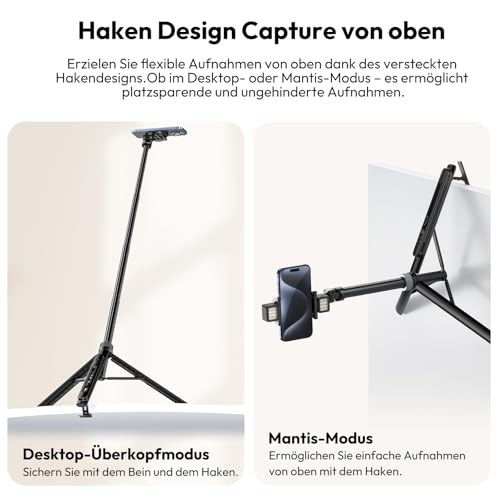 ULANZI TT88 Handy Stativ Ständer 145cm, Magnetisches Selfie Stick mit Fernbedienung… – Ansicht 4