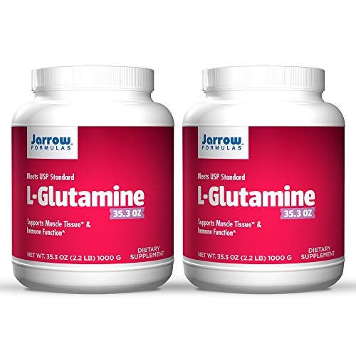 Jarrow Formulas L-Glutamine - 2.2 lb Powder, Pack of 2 - Amino Acid for Digestive & GI Health - Supports Muscle Tissue & Immune Function - 100% L-Glutamine - Approx. 1000 Total Servings