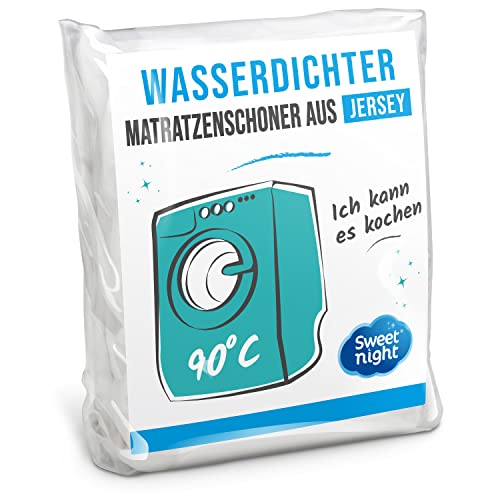 Sweetnight - Matratzenschoner 180x200 cm - Wasserdichte und mikroatmungsaktive Matratzenauflage - Sanft und leise - Waschbar bei 90°C - Geeignet für dicke Matratzen, Weiß Cover