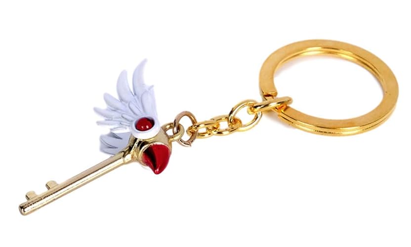 GK-O Anime Card Captor Sakura Kinomoto Sakura Star Wand Keyring Necklace Pendant Key Chain - Chain