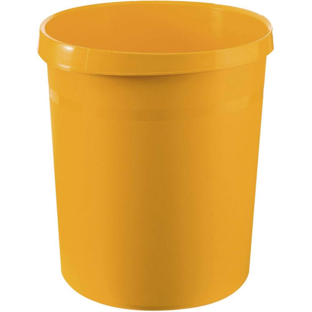 HAN Grip 237/312 x 350mm 18L Wastepaper Bin with Recessed Grip - Yellow
