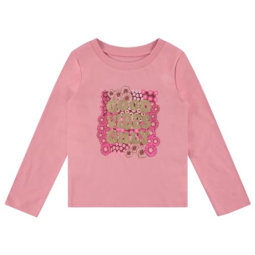 BTween Girls 4 Pack Long Sleeve Graphic T-Shirts Cotton Blend, Fun Vibrant Designs3