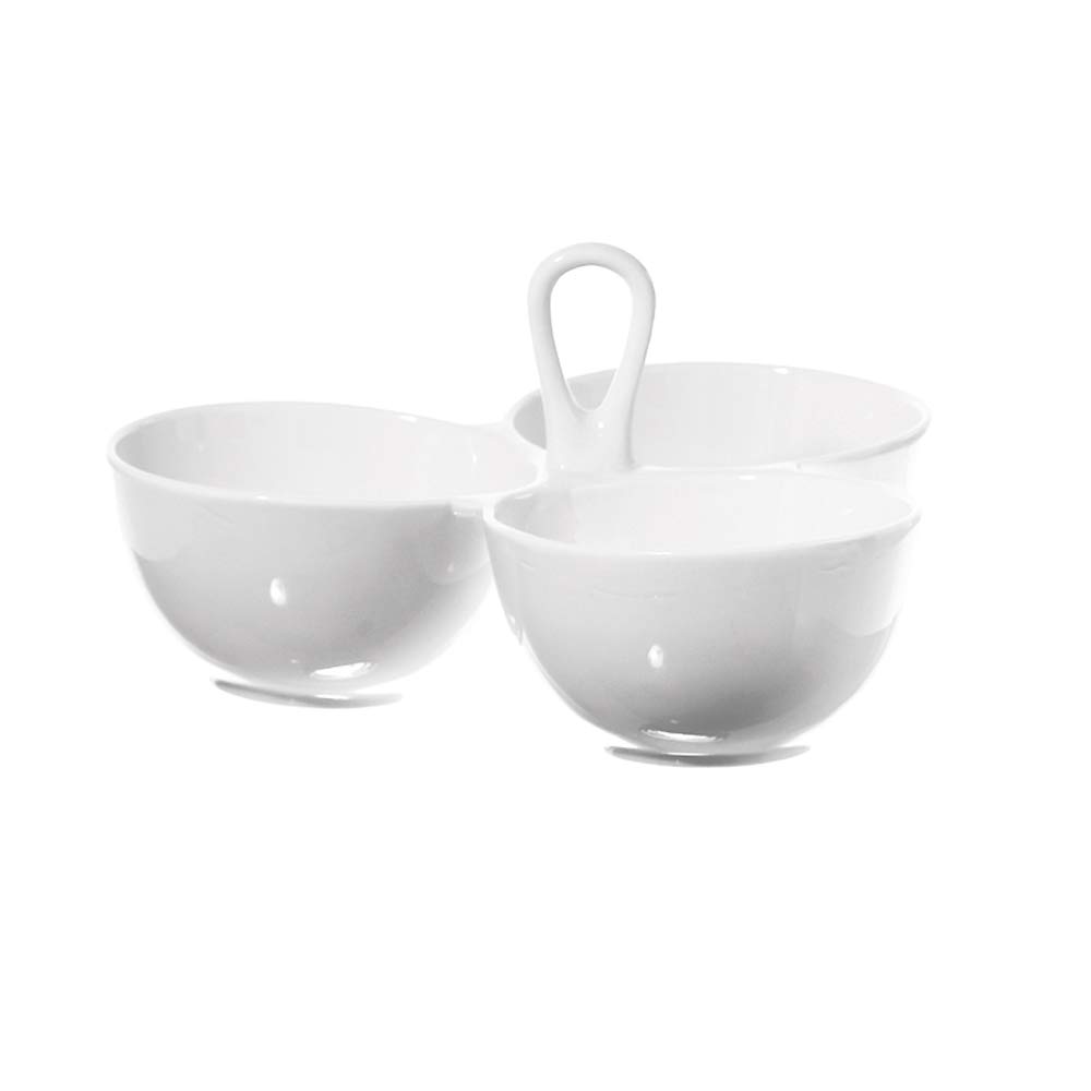 la Porcellana Convivio 3 Bowls Serving Gift Box, Porcelain, White, 20 x 20 x 11.5 cm