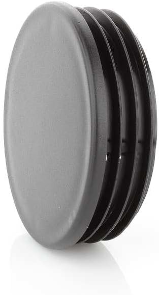 Lamellar Plugs, Round, 108 mm, for Round Pipe, Round Plug, Black, Pipe Cover Made of PE Plastic, Pipe Plugs for Pipe Cover of Steel Pipe, Stainless Steel Tube, Aluminium Profile, Pack of