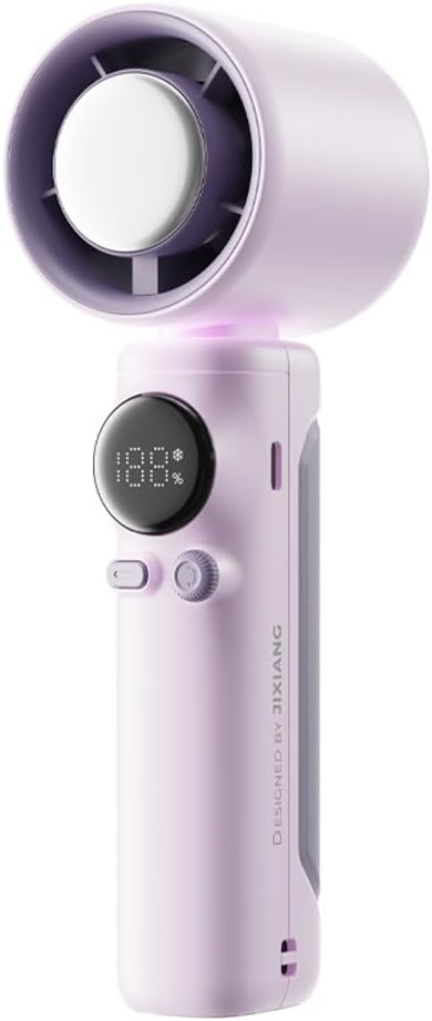 Portable Handheld Turbo Fan with Ice Cooler - 14000RPM High-Speed Rechargeable Personal Fan, Adjustable 1-100 Speed, USB-C Charging, Compact Travel