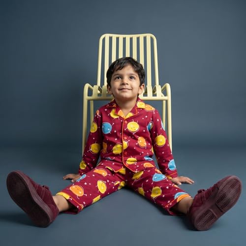 Image of CLAP Kids Cotton Printed Full Sleeves Night Suit