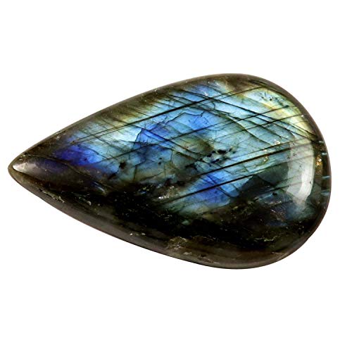 Cabochon en labradorite véritable de 65,8 carats éclat minéral pour haute joaillerie