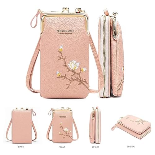 Indefinitet Women Sling Cross-Body Wallet, With Mobile Cell Phone Holder, Retro Glamorous Multiple Slots Women Wallets3