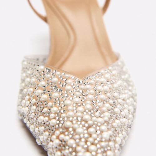 Kitten heels strass et escarpins transparents pour mariage chic en taille 36