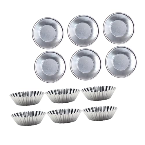 MOKKHNB 12個 ミニエッグタルト型 菊花 丸形ベーキングモールド 耐高温ノンスティックプリン皮製菓用 家 店舗対応