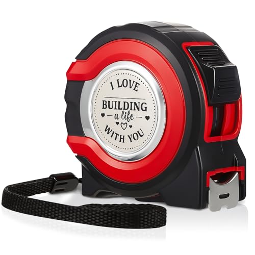 Kanayu Pink Tape Measure 25ft, I Love Building Life Gift