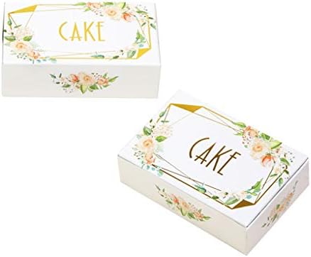 Neviti 775240 Geo Floral-Cake Box-10 Pack, Pink/Peach/Gold, 10 x 6.2 x 2.5