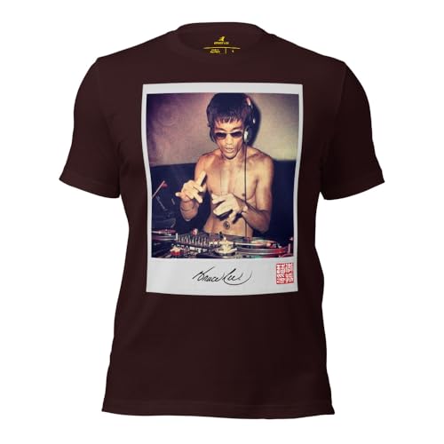 Bruce Lee DJ Dragon Polaroid Unisex T-Shirt Oxblood Black
