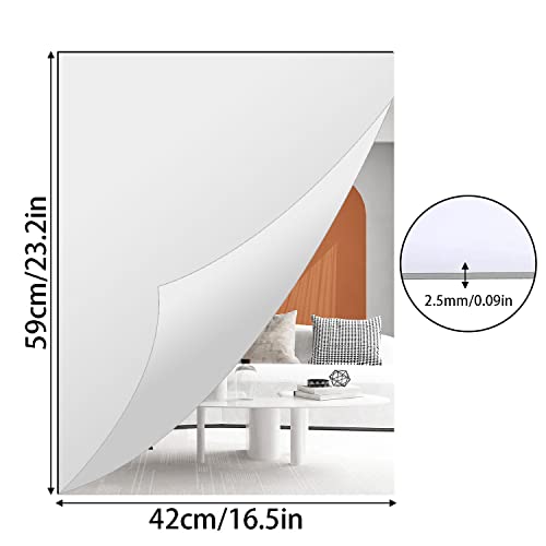 DARENYI A2 Acrylic Mirror Sheet for Wall, 16.5" x 23.2" Large Rectangular Mirror Tiles Frameless Wall Mounted Mirror Self-Adhesive Mirror Stickers for Vanity Bedroom Home Decor - Image 4