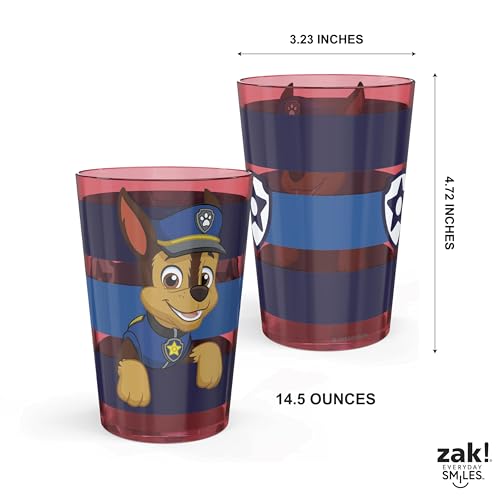 Image of Zak Designs 14.5oz PAW Patrol Nesting Tumbler Set Includes Durable Plastic Cups, Fun Drinkware is Perfect for Kids, 4pk (14.5oz, Chase & Marshall & Skye)