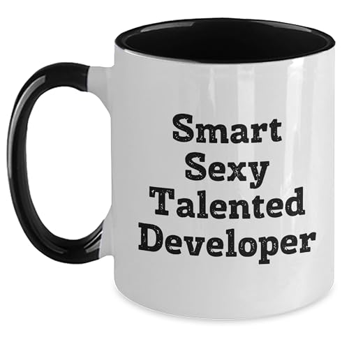 AddictiveDesignsCo Smart Sexy Talented Developer Funny Gift Two Tone Coffee Mug Birthday Present