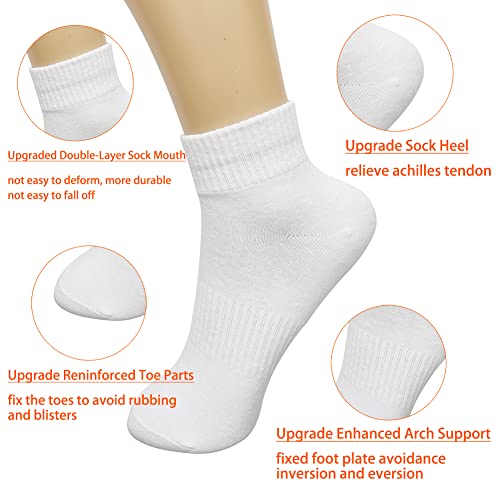 NicelyWe 6 Pair Ankle Quarter Running Athletic Solid Color Cotton Socks Simple Fashion Student Short Sock for Men Women Teens3