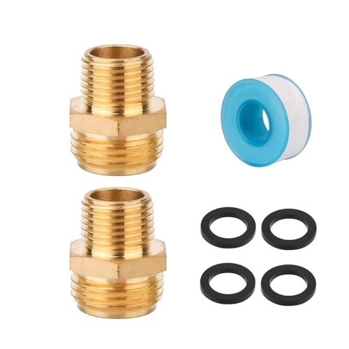 2 Pcs Brass Garden Hose Adapters, 3/4