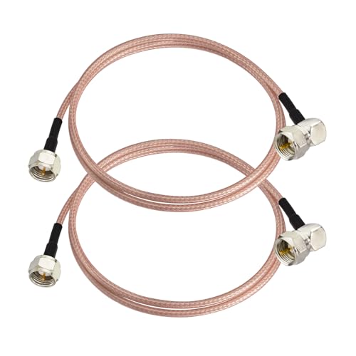 Câble coaxial fin RG179 type F 90 degrés pour rallonge antenne satellite et TV 0.9m