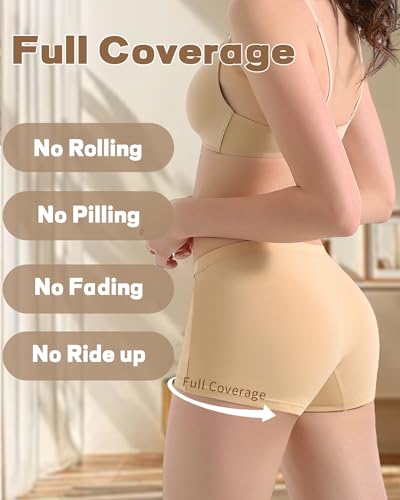 Women's Boyshorts Underwear Cotton, Full Coverage Panties, Womens Boyshort Boxer Briefs Breathable for Women 4 Pack4