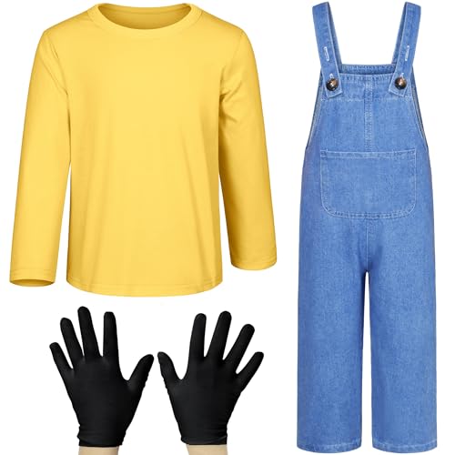 Kids Costume for Boys Shirt Overalls Glove Halloween Party Cosplay 3-12 Years