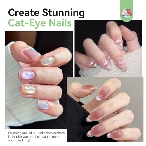 Image of SAVILAND Ultra Strong Cateye Nail Magnet: Double Headed Cat Eye Magnet with Magnetic Beads for Instant Jelly Cat Eye Effect Salon Level Designs Neodymium Core Magnet Portable Travel Use