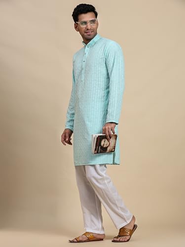 Image of Pro-Ethic Style Developer Mens Indian Traditional Cotton Kurta Sets, Men Kurta Set Indian Wedding Dress (A-117)