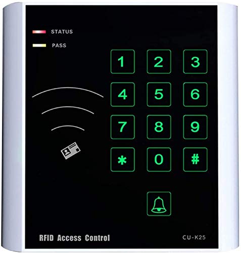 RFID 125KHz ID Proximity Card Reader Stand-Alone Wiegand 26 Touch Password Keypad for Door Access Control System (4-9/16″ x 4-9/16″ x 55/64″)