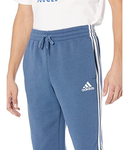 Adidas Big & Tall Essentials 3-Stripes Tapered Cuff Fleece Pants Wonder Steel/White Xlt 32 #TOP2