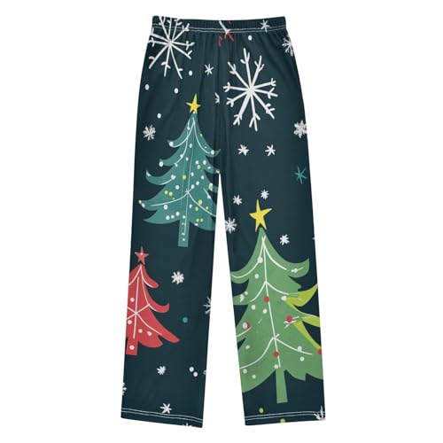 ZZXXB Colorful Xmas Tree Boys Long Pants Soft Trousers Elastic Waist Kids Lounge Bottoms with Pockets S-XL2