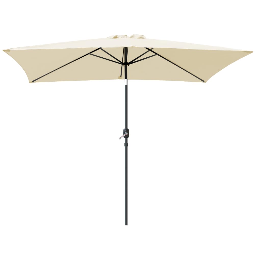 Blümme Cream 2X3m Aluminum Rectangular Parasol Patio Outdoor Sun Shade Umbrella With Tilt Crank