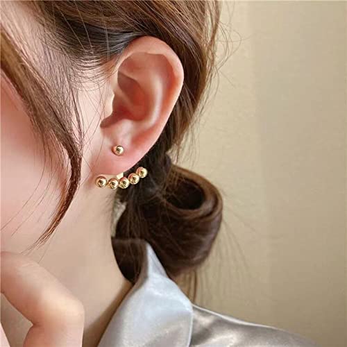 18K Gold Plated Polished Ball Drop Earrings Stud Earrings Set, 925 Sterling Silver Dangle Earrings Studs for Women