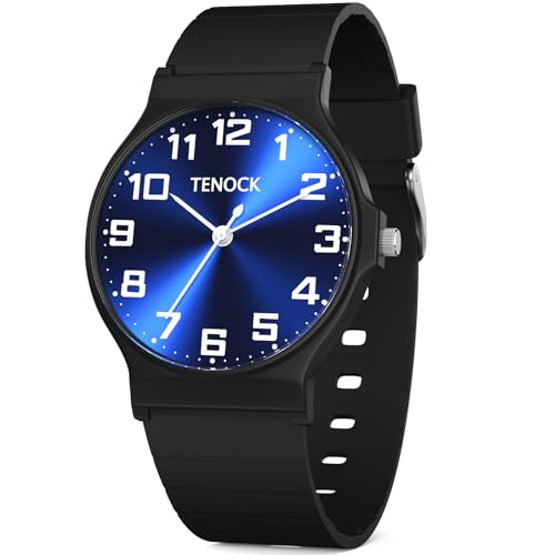 Image of TENOCK Kids Analog Watch for Boys Girls, 30M Waterproof, Sports Watch with Thin Dial, Soft Strap, Easy to Read for Children Aged 5-15, Kids Birthday Gift