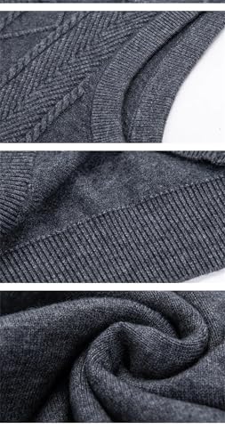 Men's Solid Vest Sleeveless V-Neck Collar Basic Sweater Pullover Korean Design Vest3