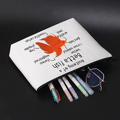 Betta Fish Cosmetic Bag Betta Fish Amante Regalo Anatomia di una Betta Fish Makeup Bag Betta Fish Mamma Regalo Pet Proprietario Regalo, Anatomia di una borsa per pesci Betta - Image 5