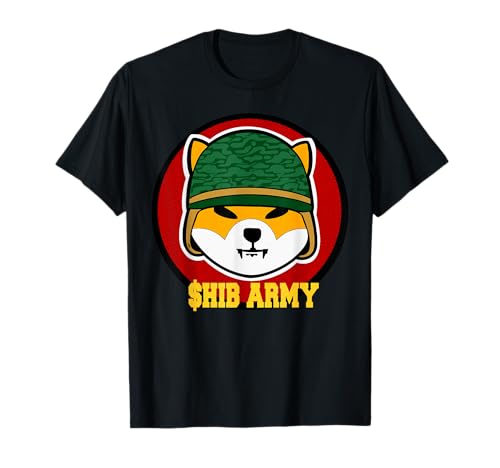 SHIB ARMY Shiba Inu coin T-shirt t-shirt, Preto, S