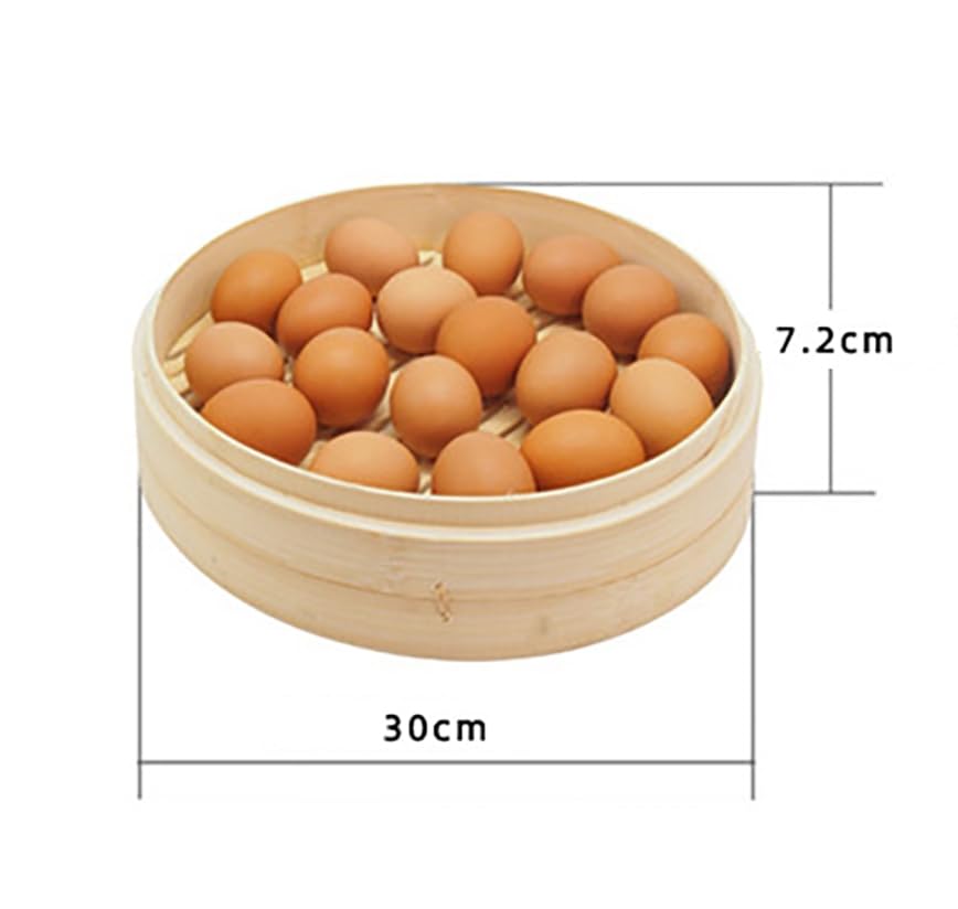 Luminexia Vaporera De Bambú,Cesta de Vapor 2 Niveles con Tapa - Vaporera Cocinar Vapor,Olla De Bambú Estilo Oriental Tradicional - para Albóndigas,Arroz,Dim Sum,Verduras,Pescado Y Carne,9 Tamaños
