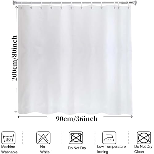 Rideau de douche polyester rouge 90x200 cm imperméable lavable avec anneaux - 4