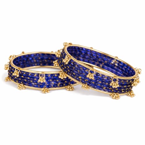 Image of Shining Diva Fashion 16 Pcs Trendy Stylish Glass & Kashmiri Ghungroo Bangles Set for Women & Girls | Traditional Festive Wedding Party Jewellery