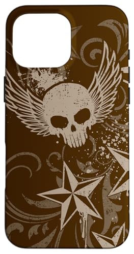 Y2k Grunge 2000s Skull Star Emo Harajuku Goth Scene Brown �X�}�z�P�[�X iPhone 16 Pro Max �p