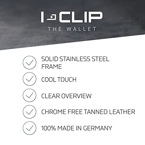 I-Clip Stainless Steel For Apple Airtag With Interchangeable Moneyclip - Wallet - Slim Wallet - Wallet Compatible With Airtag - Steel Blasted Urban Grey #TOP4