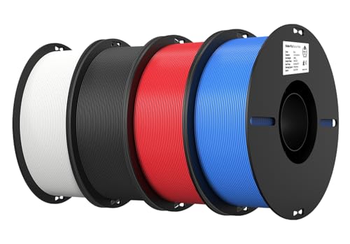 Image of Creality PLA Filament 1.75mm Bundle 4KG, High Precision + /-0.02mm 3D Printer Filament, Consistent Extrusion, Smooth Printing, 4 Pack 1KG Spool,Fits for Most FDM 3D Printers(Black,White,Red,Blue)