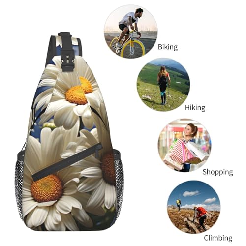 Mochila Pequeña Tipo Sling para Senderismo Unisex Negra miniatura 6