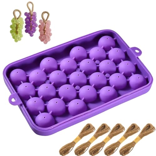 Kit para hacer jabón con molde de silicona y cuerda de yute, crea tu propio jabón en forma de racimo de uvas, moldes reutilizables para jabones artesanales, manualidades y regalos hechos a mano