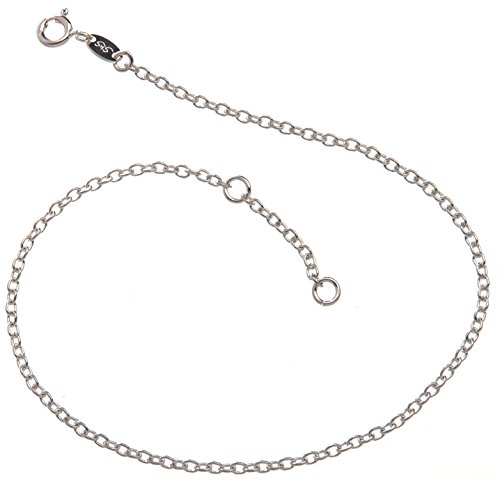 Silberketten-Store - Tobillera de plata de ley con cierre de aro - 2,2mm ancho Longitud 26cm -