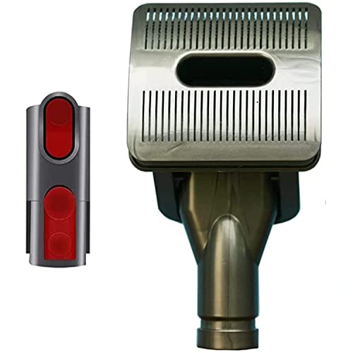 Dog Pet Grooming Brush Compatible with Dyson V15 V11 V10 V8 V7 Vacuum Cleaner with Quick Release Converter Adapter Groom Tool Pet Hair Vacuum Attachment