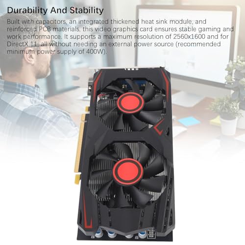 Image of Yunir GTX550TI Graphics Card,6GB GDDR5 192Bit Gaming Video Card,PCI Express 2.0 16X Interface, HDMI, DVI, VGA, Double Fan, Computer Video Card for Working Gaming