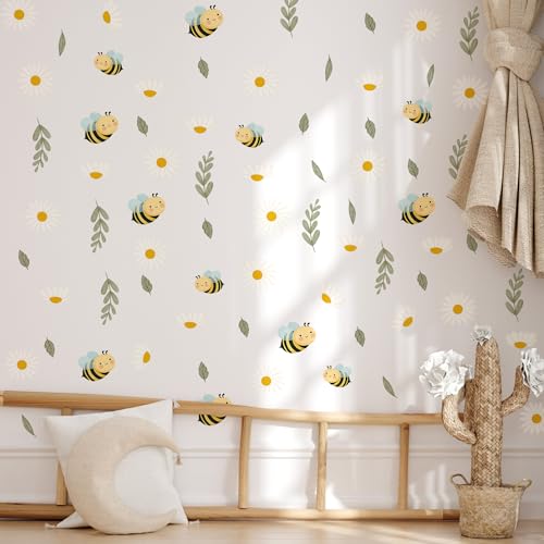 Vinilos decorativos Daisy and Bee para pared, flores y abejas miniatura 4