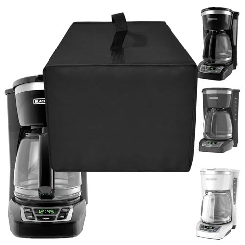 NUENSS-ROR Cover for BLACK+DECKER Coffee Maker Heavy Duty Waterproof Dustproof Stain-Resistant Heat-Resistant Coffee Machine Protective Cover Case for BLACK+DECKER 12-Cup Digital Coffee Maker (Black)